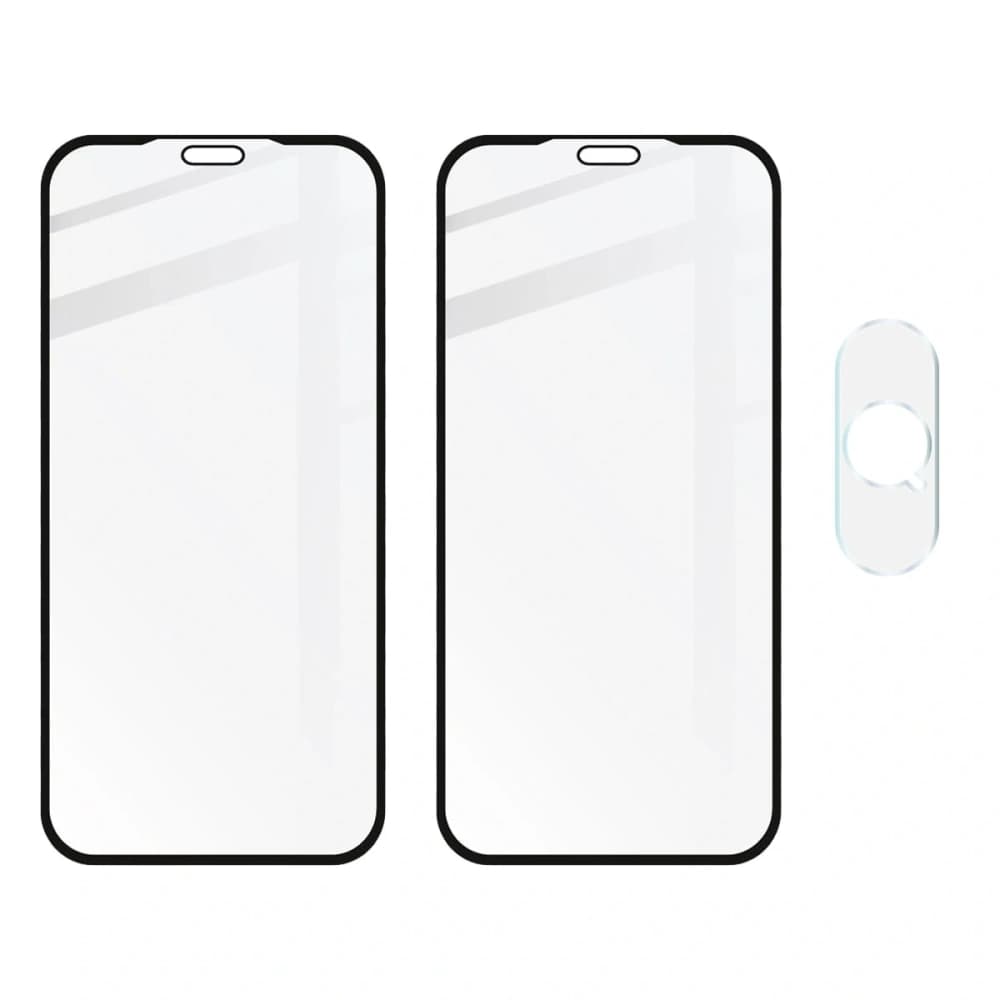 Bizon Glass Edge CF gehärtetes Glas - [2 PACK] + Linsenschutz Apple iPhone Xs Max schwarz - 5