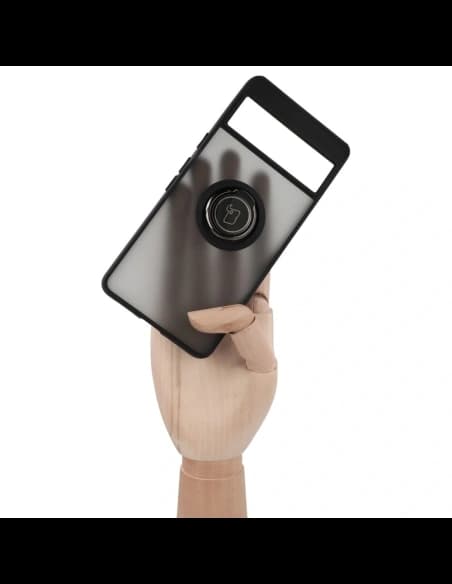 Bizon Case Hybrid Ring Google Pixel 7 rauchig mit einem schwarzen Rahmen