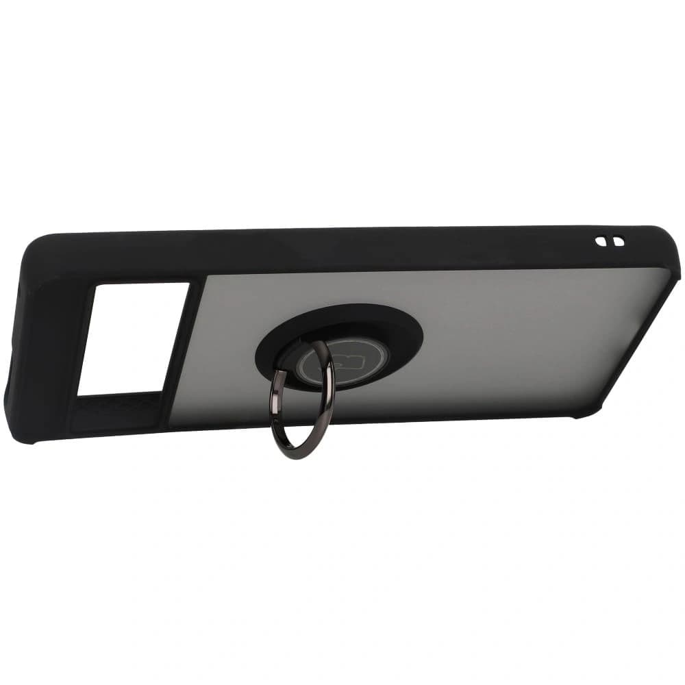 Etui s úchopem na prst Bizon Case Hybrid Ring pro Google Pixel 7 kouřové s černým rámem - 5