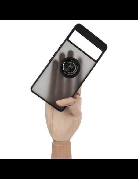 Bizon Case Hybrid Ring Google Pixel 7 Pro rauchig mit einem schwarzen Rahmen