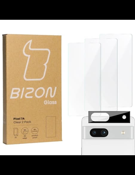 BIZON Clear 3x Bildschirmglas + Kameraglas Pixel 7A