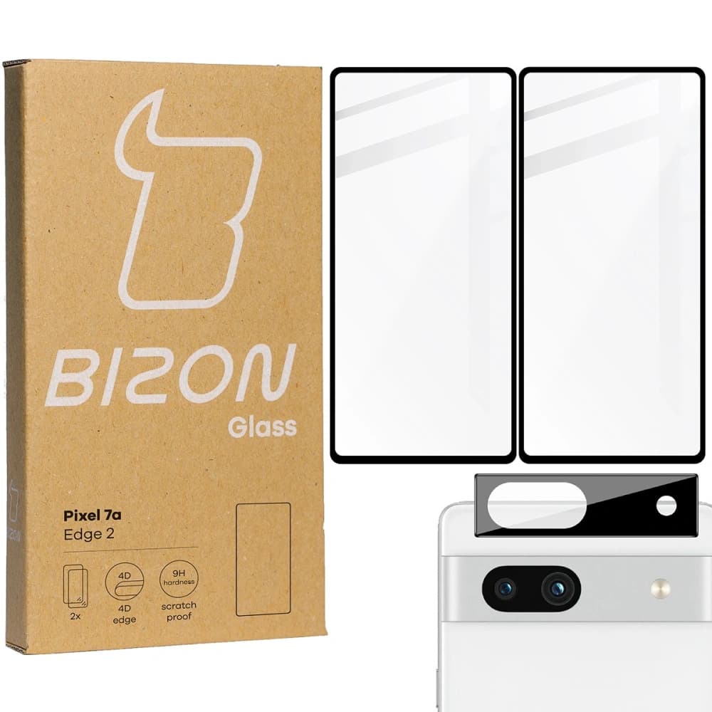 BIZON Edge 2 2x screen glass + camera glass Pixel 7A - 1