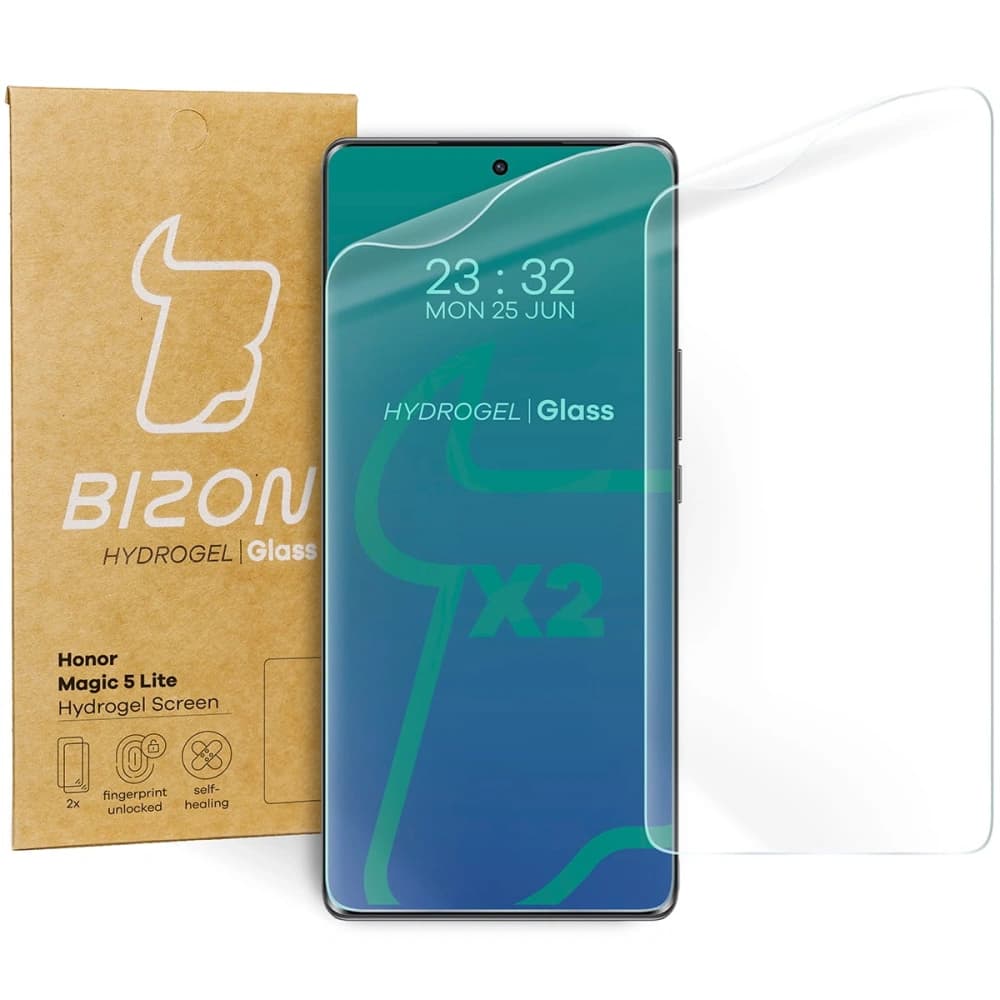 Folie hydrogelové na obrazovku Bizon Glass Hydrogel pro Honor Magic5 Lite [2 PACK] - 1