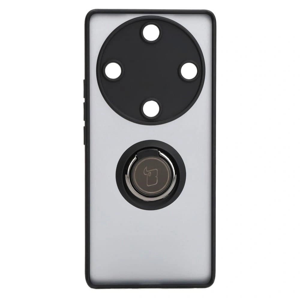 Pouzdro s úchopem na prst Bizon Case Hybrid Ring pro Honor Magic5 Lite kouřové s černým rámečkem - 2