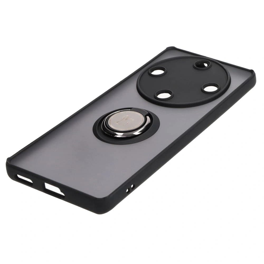 Pouzdro s úchopem na prst Bizon Case Hybrid Ring pro Honor Magic5 Lite kouřové s černým rámečkem - 3