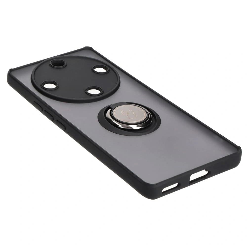 Pouzdro s úchopem na prst Bizon Case Hybrid Ring pro Honor Magic5 Lite kouřové s černým rámečkem - 4