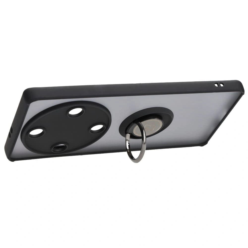 Pouzdro s úchopem na prst Bizon Case Hybrid Ring pro Honor Magic5 Lite kouřové s černým rámečkem - 5