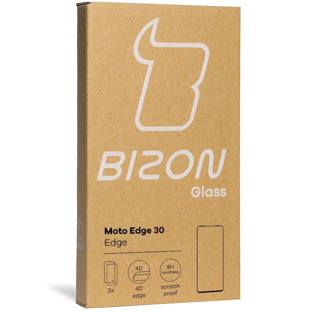 Bizon Glass Edge sticlă securizată - [2 PACK] + protecție lentilă Motorola Edge 30 negru - 12