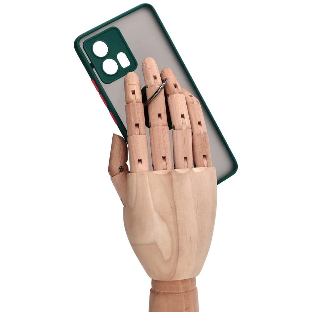 Bizon Case Hybrid Ring Motorola Edge 30 Fusion smoky with a dark green frame - 8