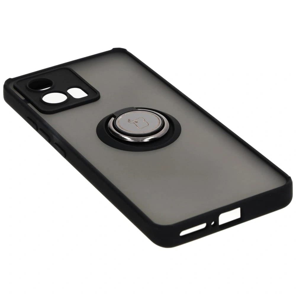 Bizon Case Hybrid Ring Motorola Edge 30 Fusion smoky with a black frame - 4