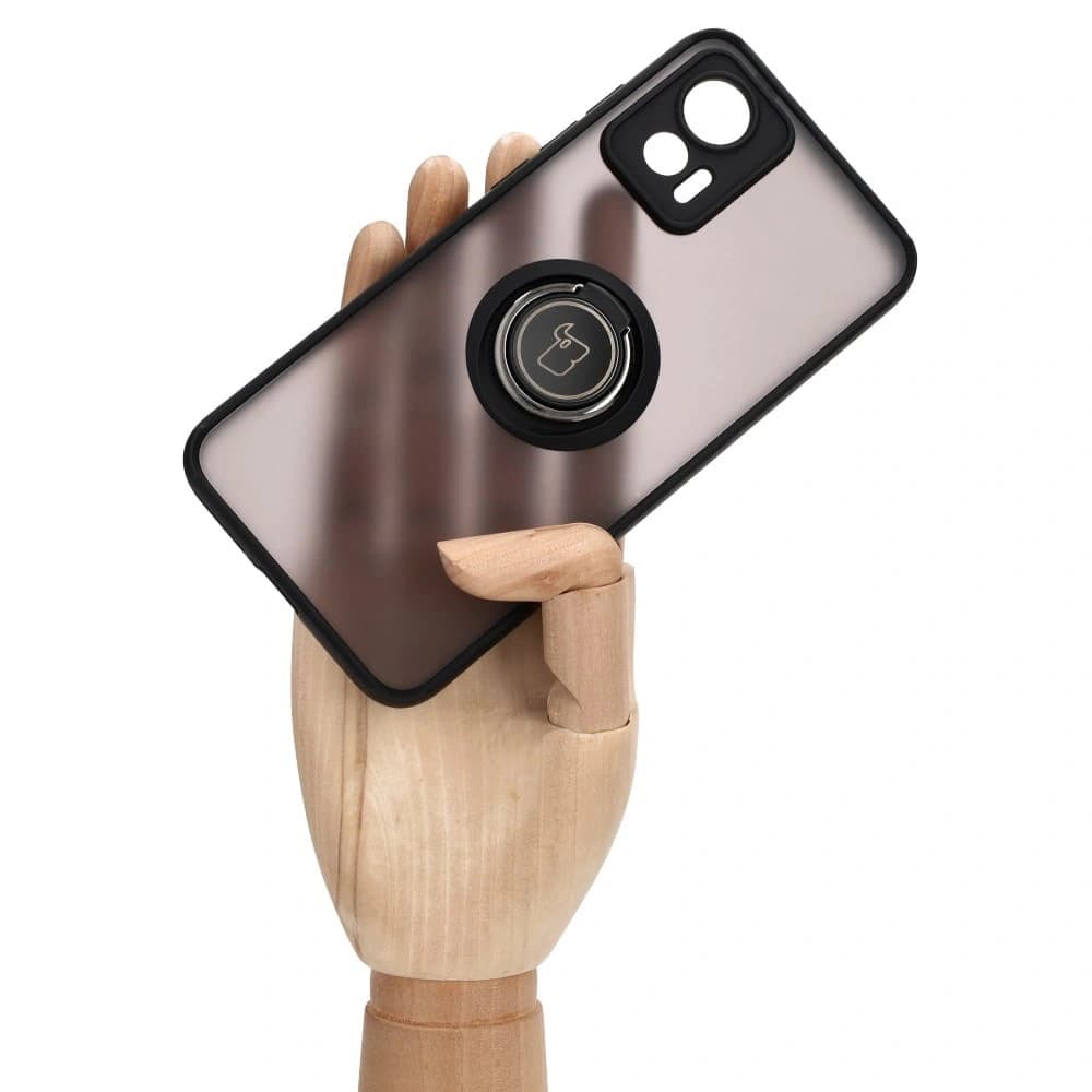 Bizon Case Hybrid Ring Motorola Edge 30 Neo smoky with a black frame - 6