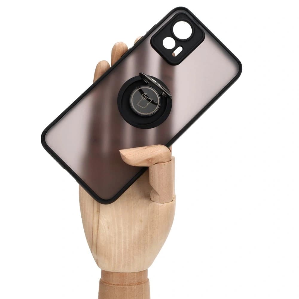 Bizon Case Hybrid Ring Motorola Edge 30 Neo smoky with a black frame - 7