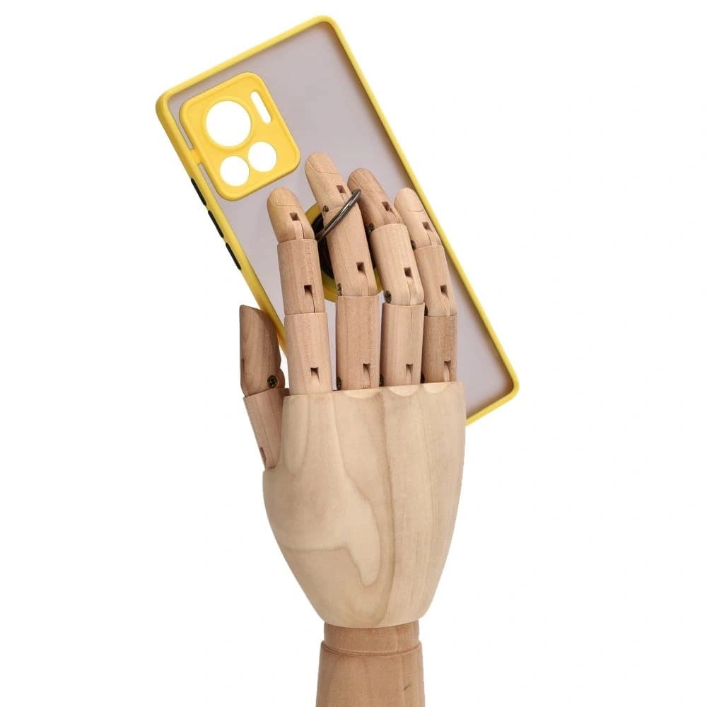 Bizon Case Hybrid Ring Motorola Edge 30 Ultra fumuriu cu un cadru galben - 8