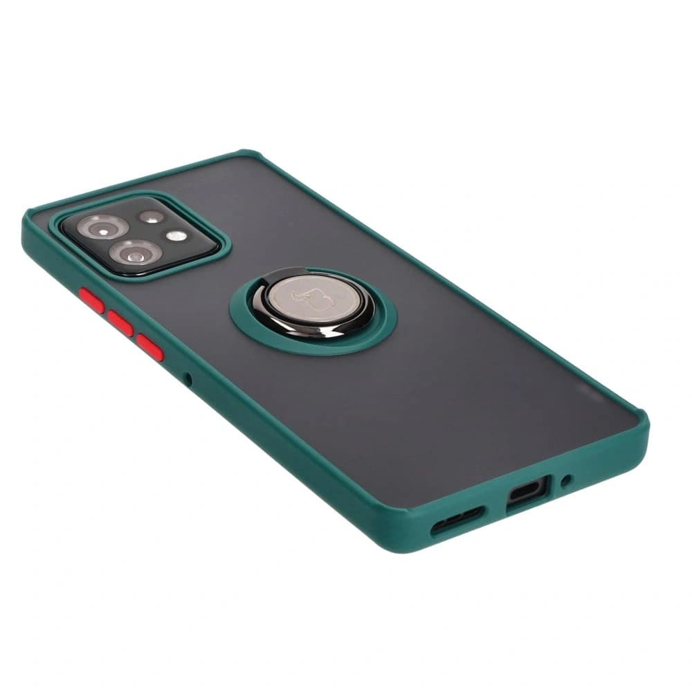 Bizon Case Hybrid Gyűrű Motorola Edge 40 Pro füstös színben, sötétzöld kerettel - 4