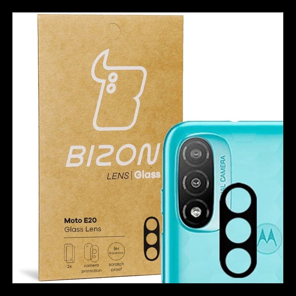Sklo na aparát Bizon Glass Lens do Moto E20 [2 PACK] - 1