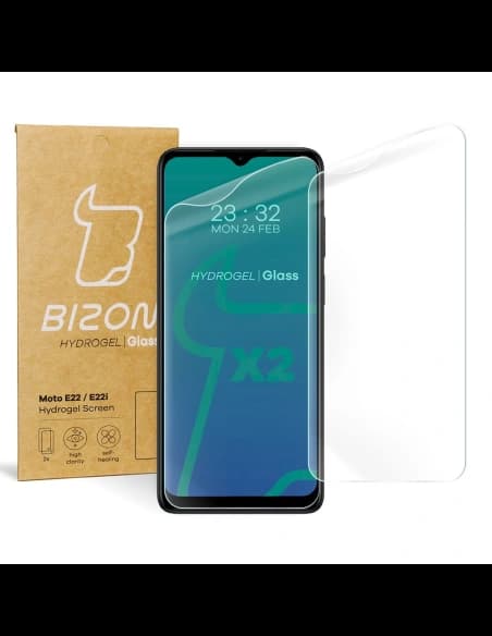 Bizon Glas Hydrogel Motorola Moto E22 / E22i [2 PACK]