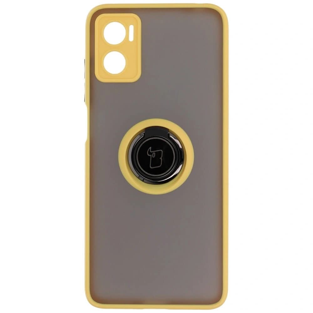 Bizon Case Hybrid Ring Motorola Moto E22 / E22i rauchig mit einem gelben Rahmen - 2