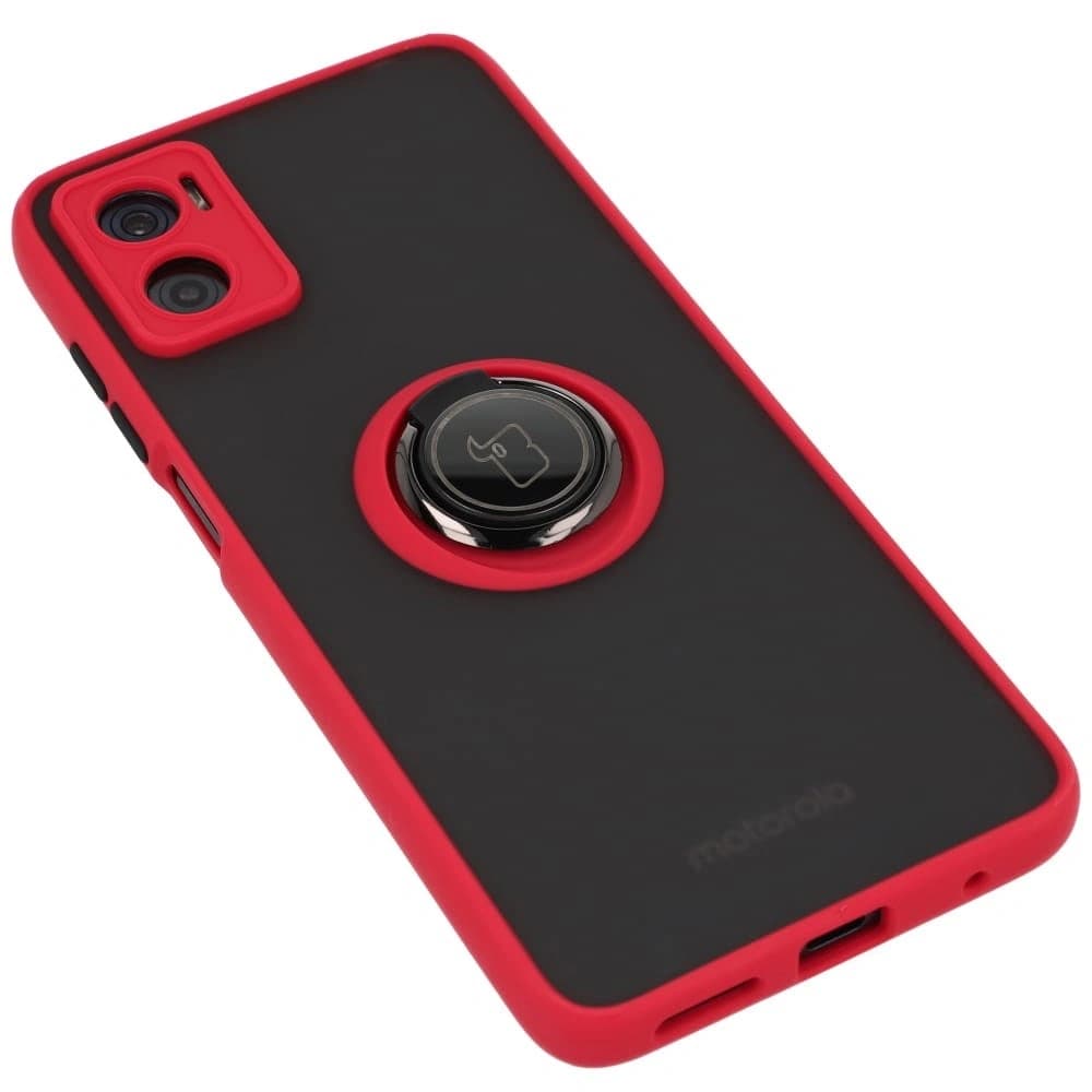 Bizon Case Hybrid Ring Motorola Moto E22 / E22i füstös piros kerettel - 4