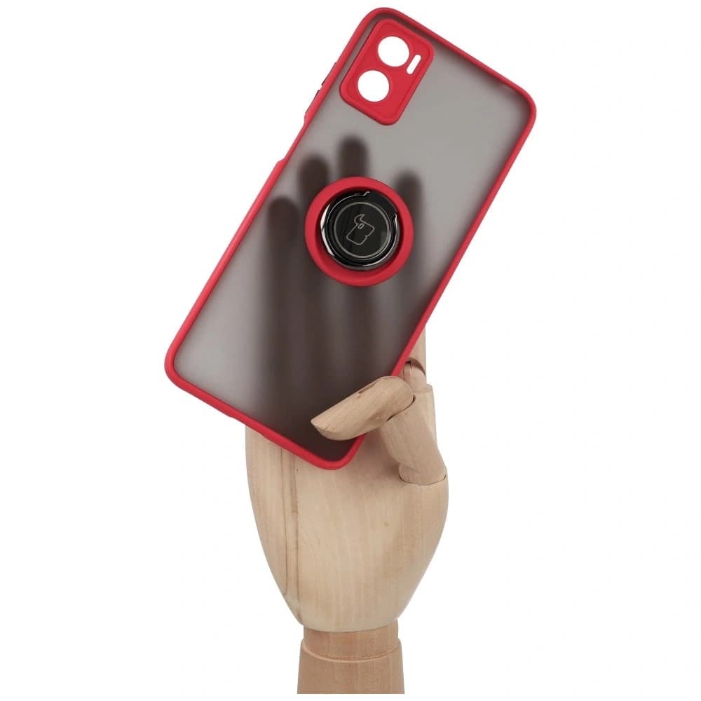 Bizon Case Hybrid Ring Motorola Moto E22 / E22i füstös piros kerettel - 6