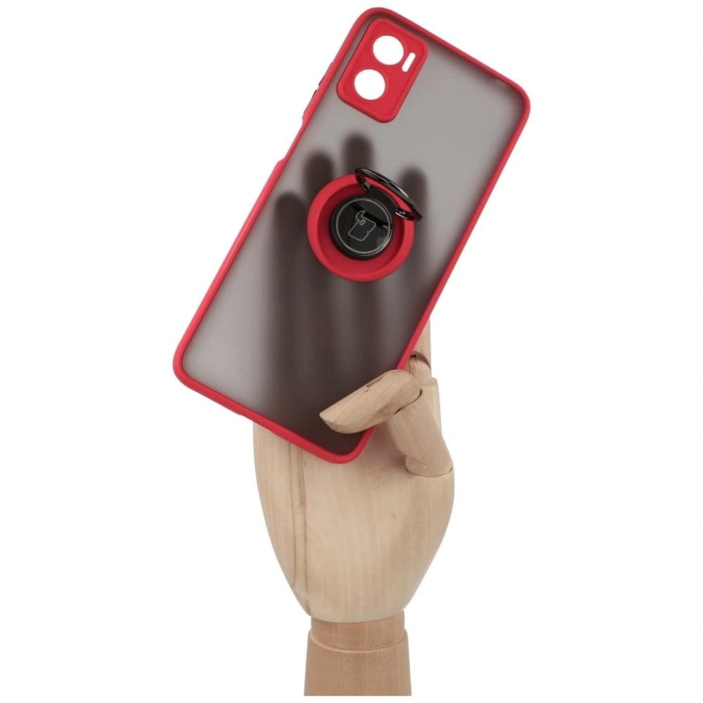 Bizon Case Hybrid Ring Motorola Moto E22 / E22i füstös piros kerettel - 7