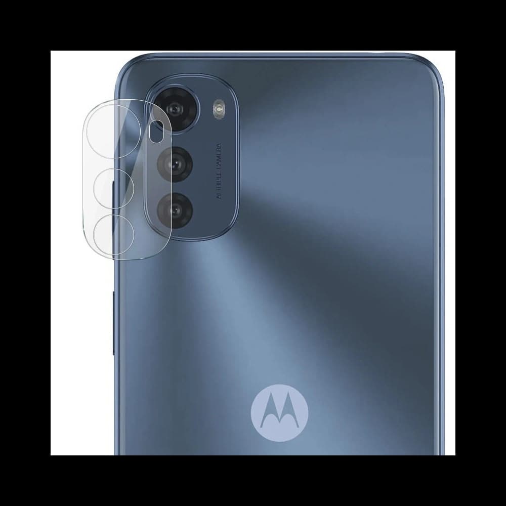 Bizon Glas Klar gehärtetes Glas - 3 Stk. + Linsen Glas Motorola Moto E32 / E32s - 10