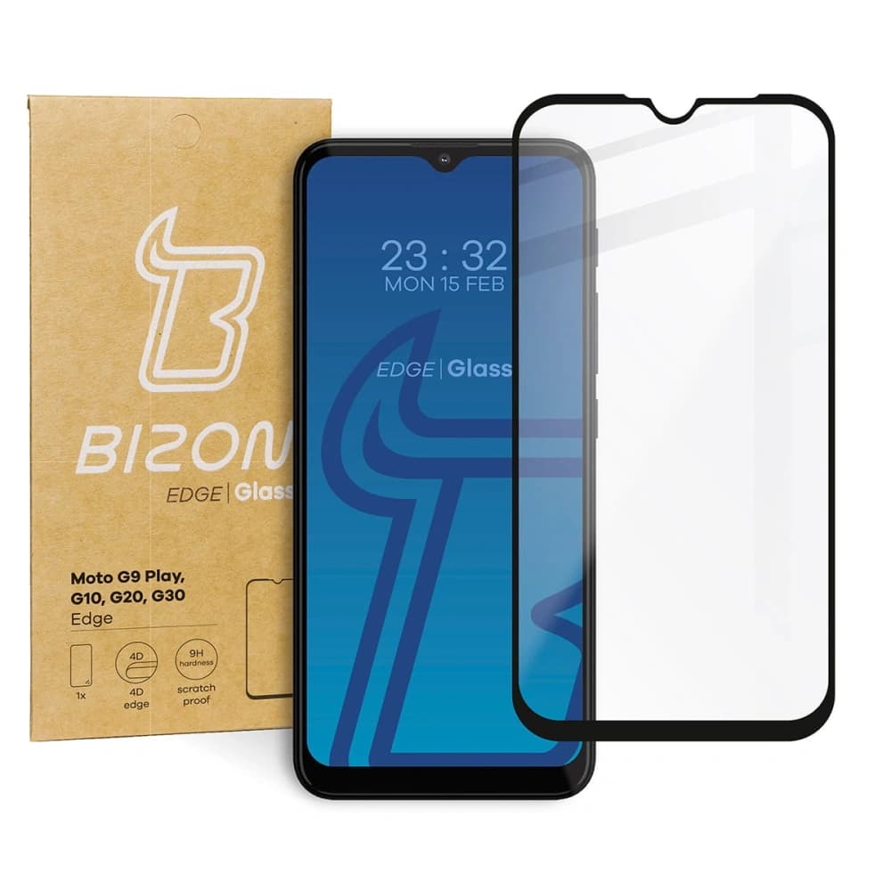 Bizon Glass Edge Moto G10 / G20 / G30 / G9 Play negru