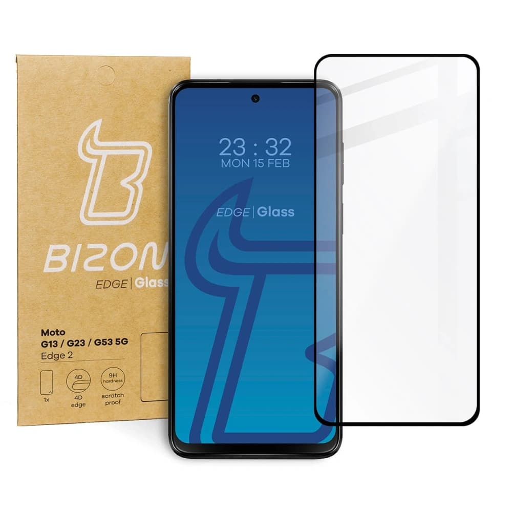 Bizon Glass Edge 2 Moto G13 / G23 / G53 5G schwarz