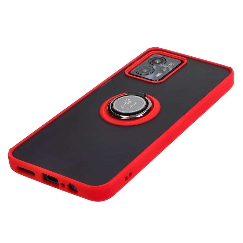 Bizon Case Hybrid Ring Motorola Moto G13 / G23 / G53 5G rauchig mit einem roten Rahmen - 3