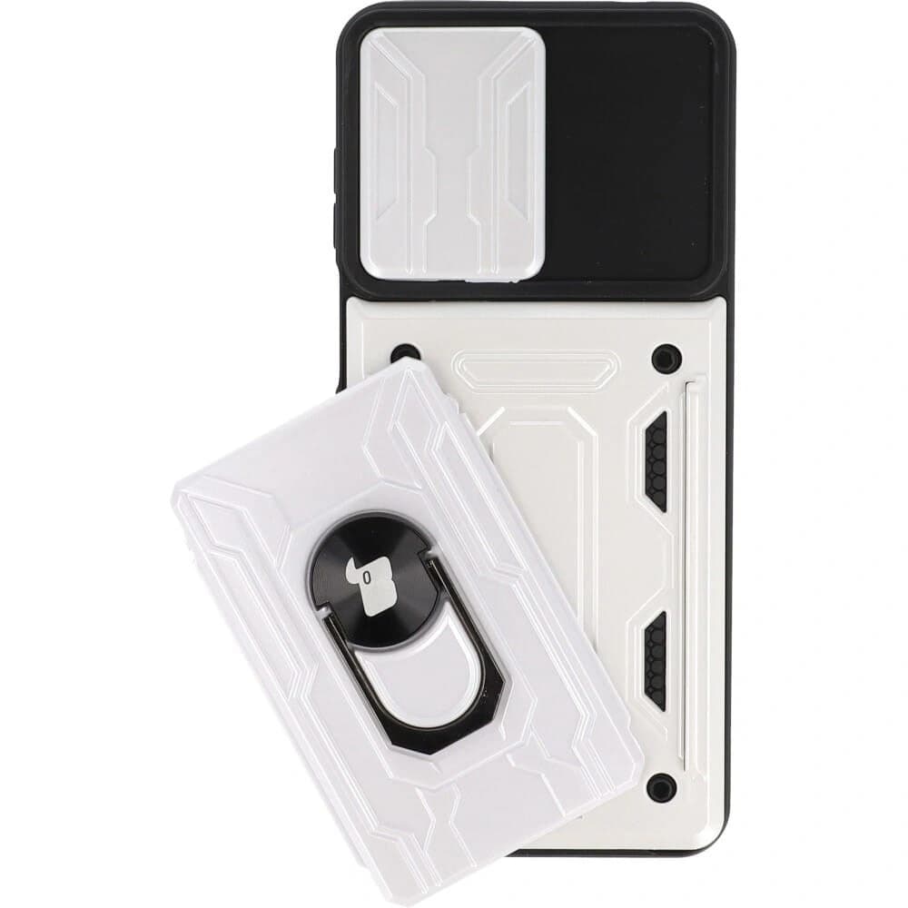 Bizon Case Camshield Card Slot Ring Moto G22 alb - 2