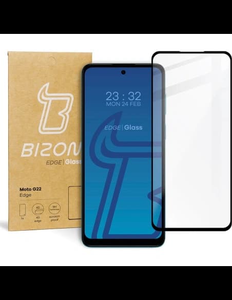 Bizon Glass Edge Moto G22 negru