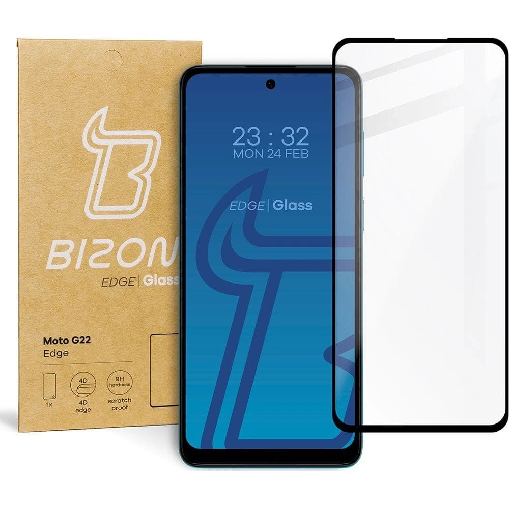 Bizon Glass Edge Moto G22 negru