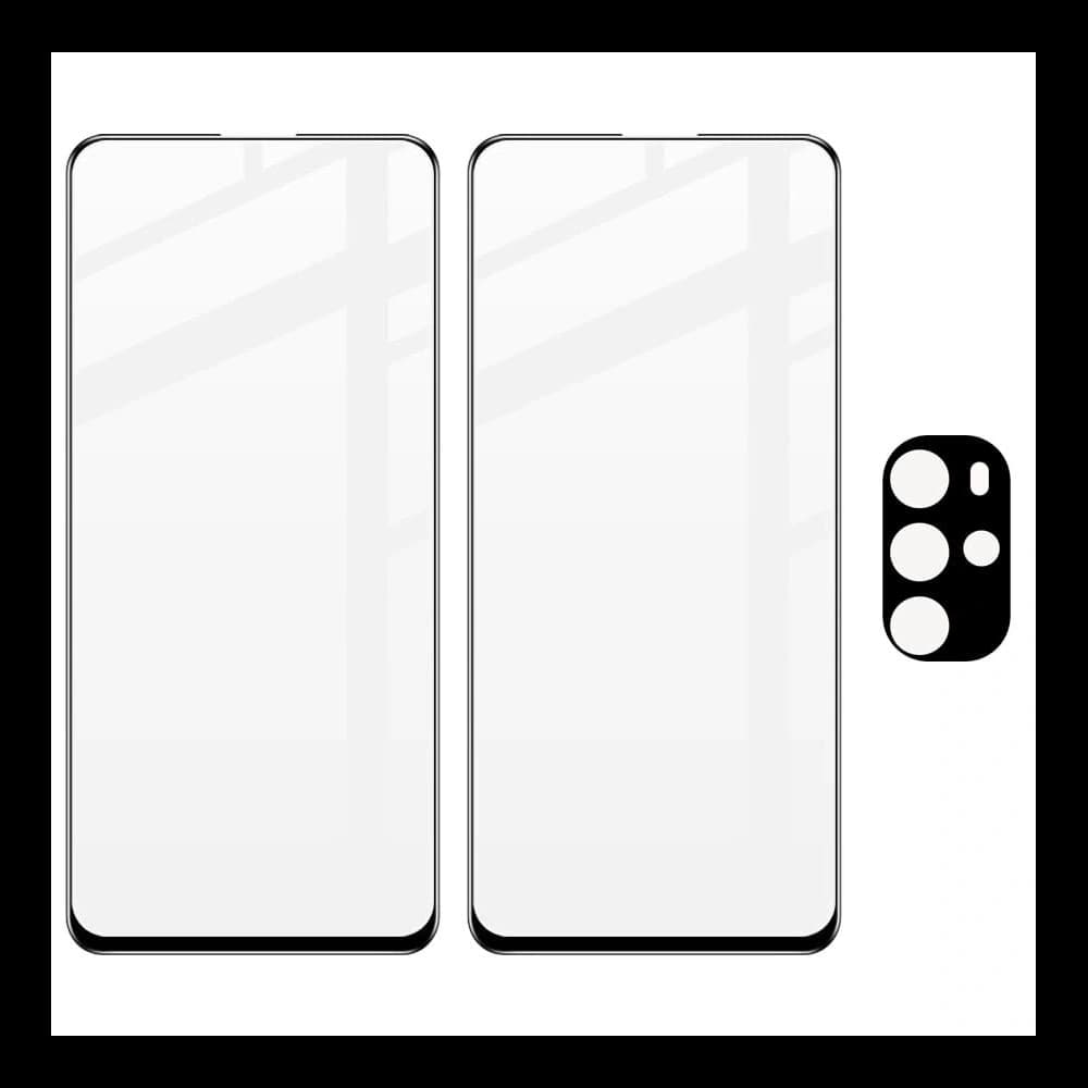 Bizon Glass Edge sticlă temperată - [2 PACHET] + protecție pentru lentile Motorola Moto G22 negru - 5