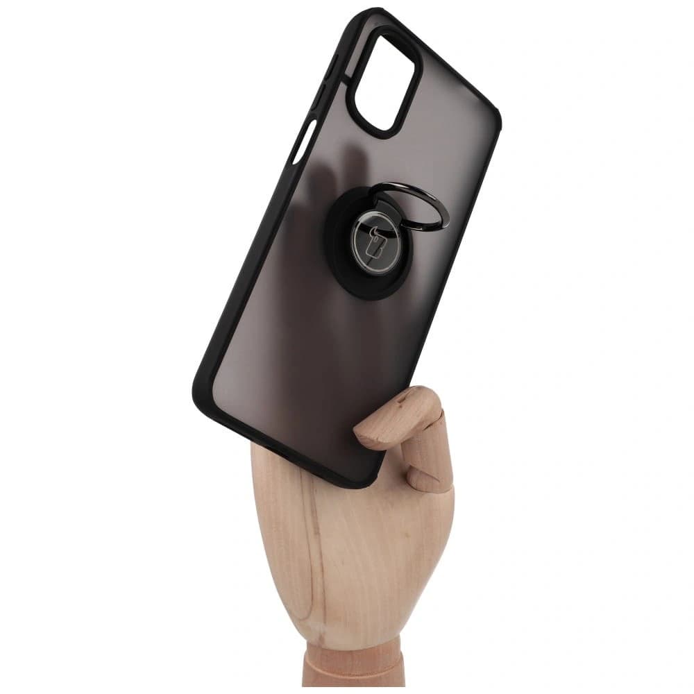 Bizon Case Hybrid Ring Motorola Moto G22 / E32 / E32s fumuriu cu un cadru negru - 7