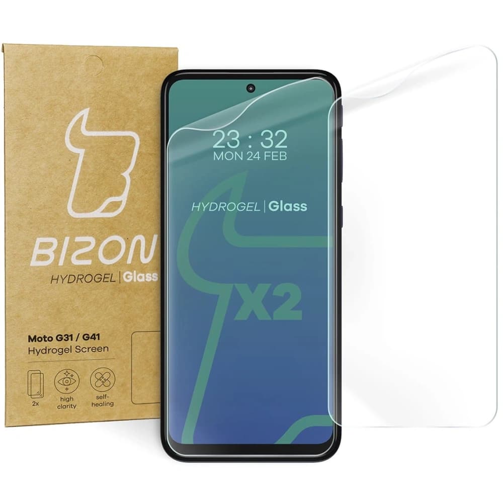 Fólie hydrogelová na displej Bizon Glass Hydrogel Moto G31 / G41 [2 PACK] - 1