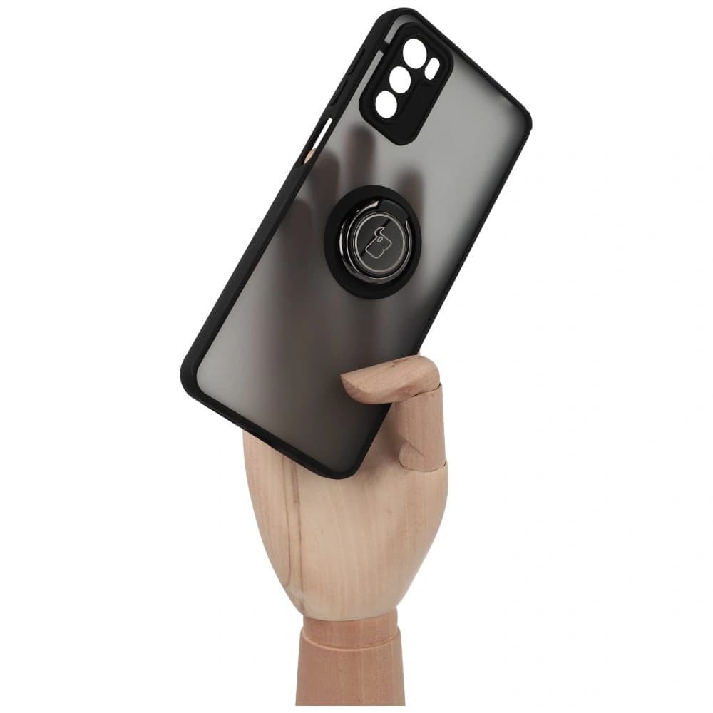 Bizon Case Hybrid Ring Motorola Moto G42 füstös fekete kerettel - 3