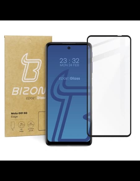 Bizon Glass Edge Moto G51 5G schwarz