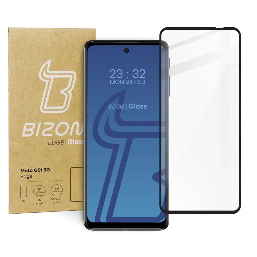 Bizon Glass Edge Moto G51 5G schwarz