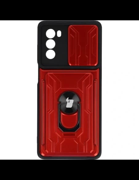 Bizon Case Camshield Kartensteckplatz Ring Moto G62 5G rot