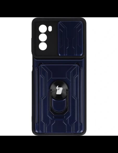 Bizon Case Camshield Kartensteckplatz Ring Moto G62 5G navy blau