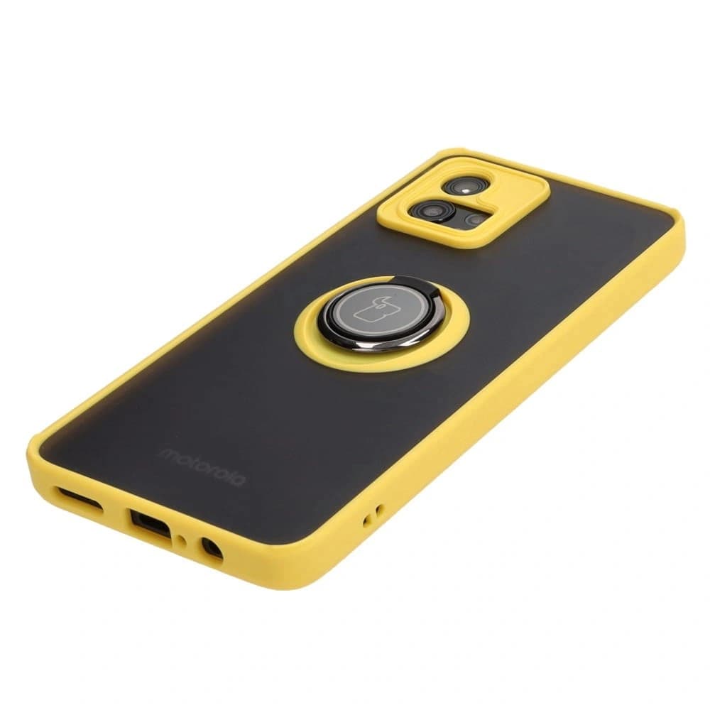 Bizon Case Hybrid Ring Motorola Moto G72 füstös sárga kerettel - 3