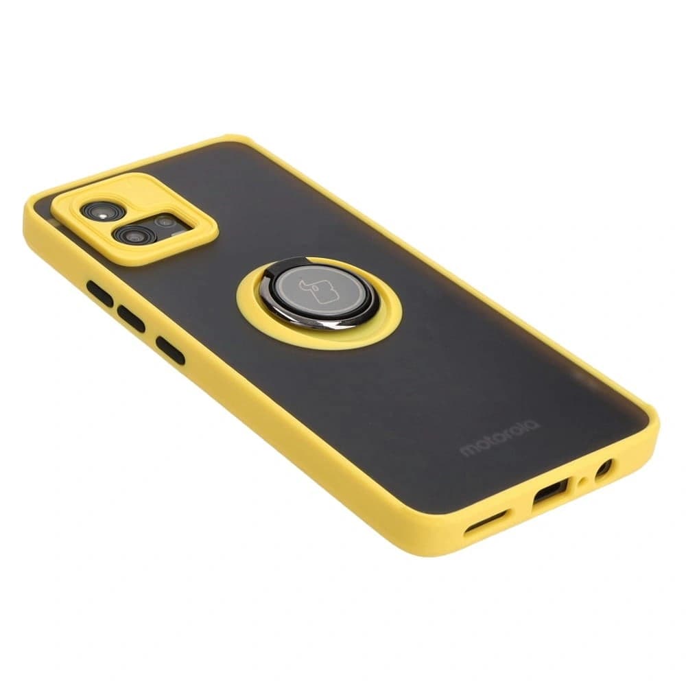 Bizon Case Hybrid Ring Motorola Moto G72 füstös sárga kerettel - 4