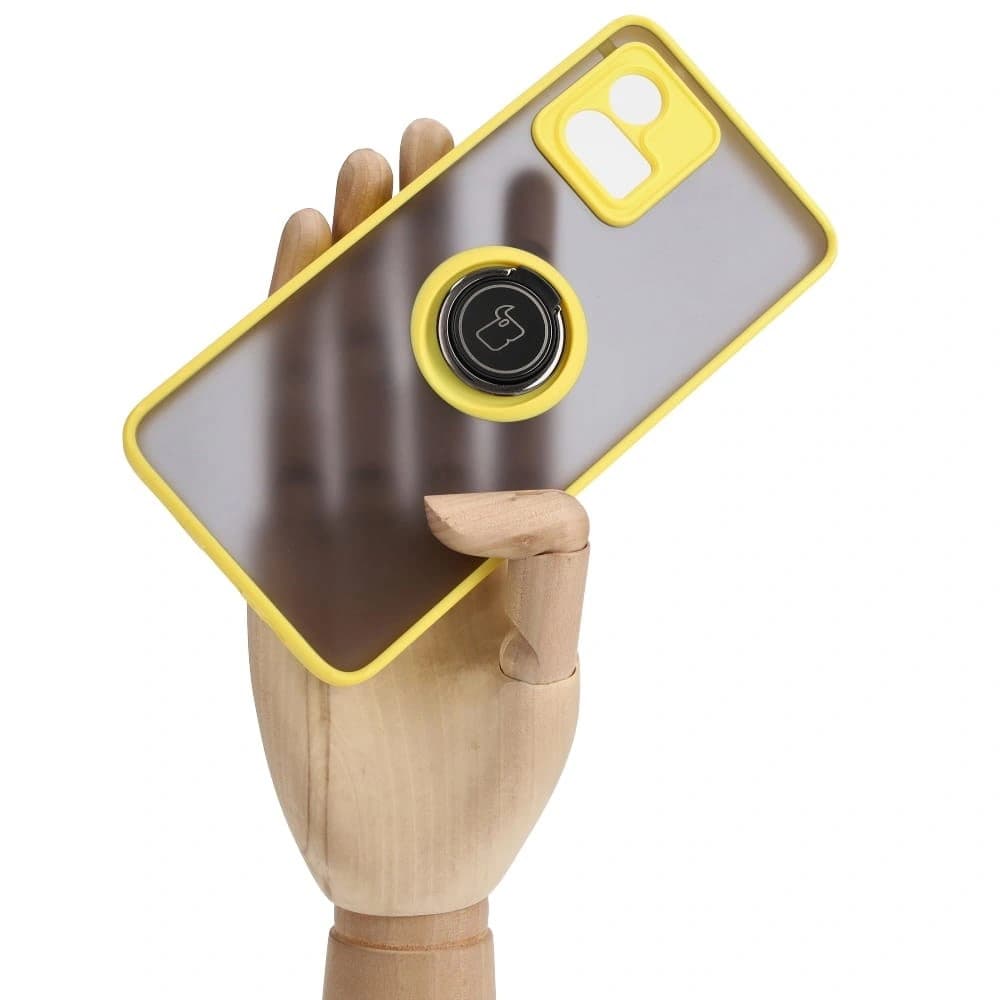 Bizon Case Hybrid Ring Motorola Moto G72 füstös sárga kerettel - 6