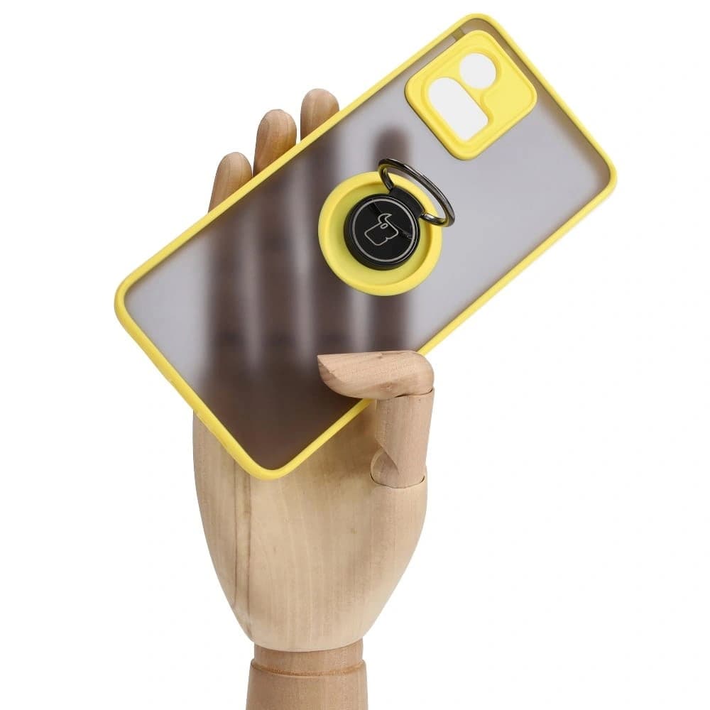 Bizon Case Hybrid Ring Motorola Moto G72 füstös sárga kerettel - 7