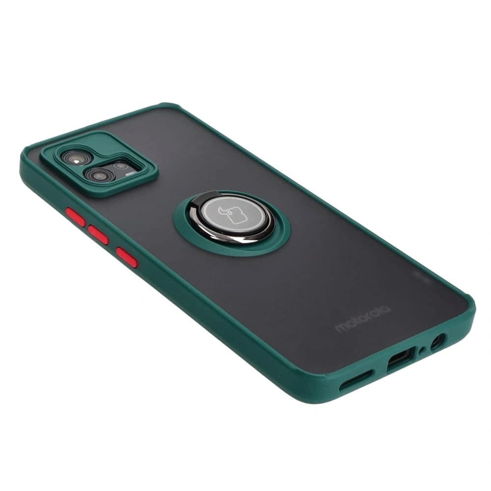 Bizon Case Hybrid Ring Motorola Moto G72 füstös színben, sötétzöld kerettel - 4