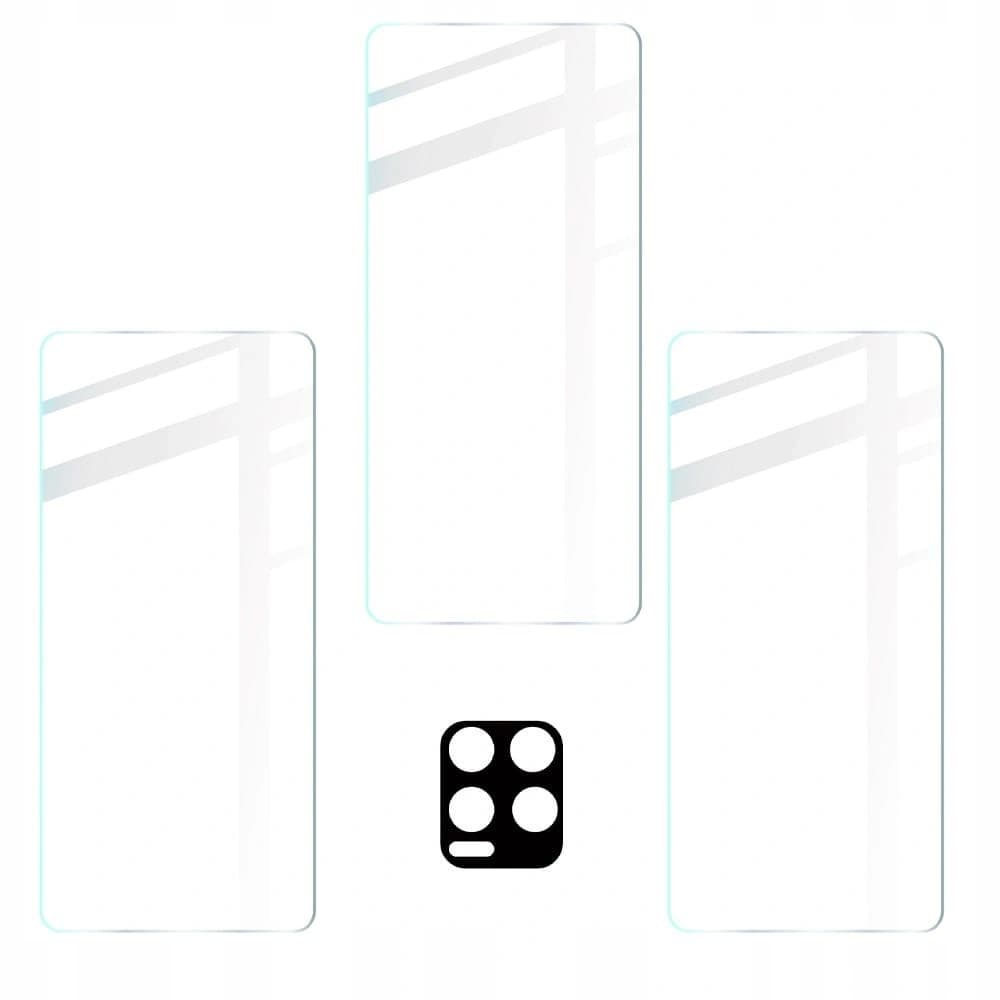 Bizon Glas Klar gehärtetes Glas - 3 Stück. + Linsenglas Realme 8 Pro - 5