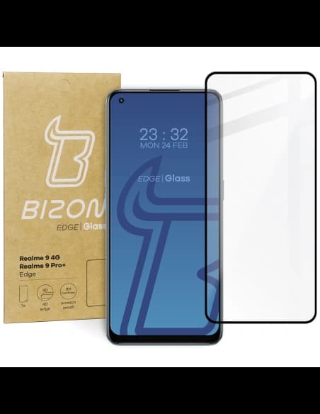 Bizon Glass Edge Realme 9 4G / Realme 9 Pro+ schwarz