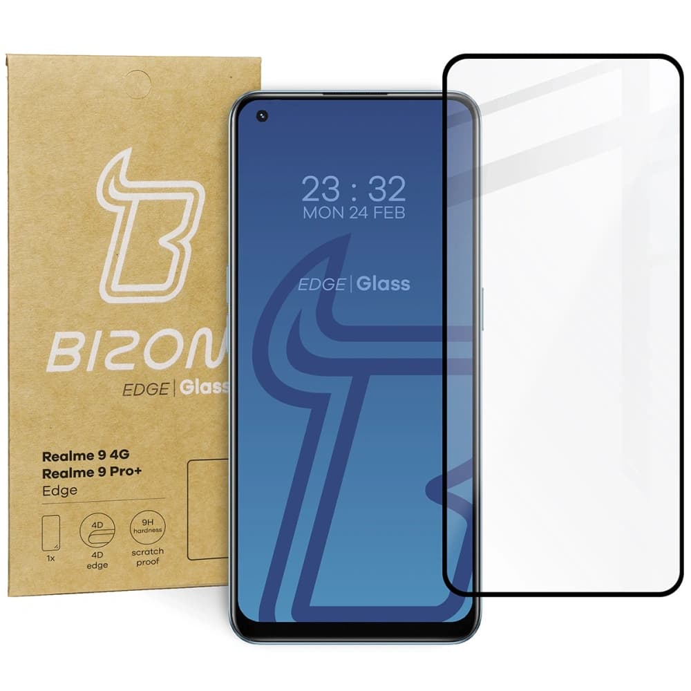 Bizon Glass Edge Realme 9 4G / Realme 9 Pro+ schwarz