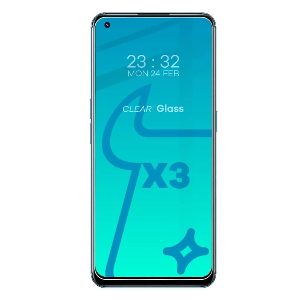 Bizon Glas Klar gehärtetes Glas - 3 Stück + Linsen Glas Realme 9 4G / Realme 9 Pro+ - 2