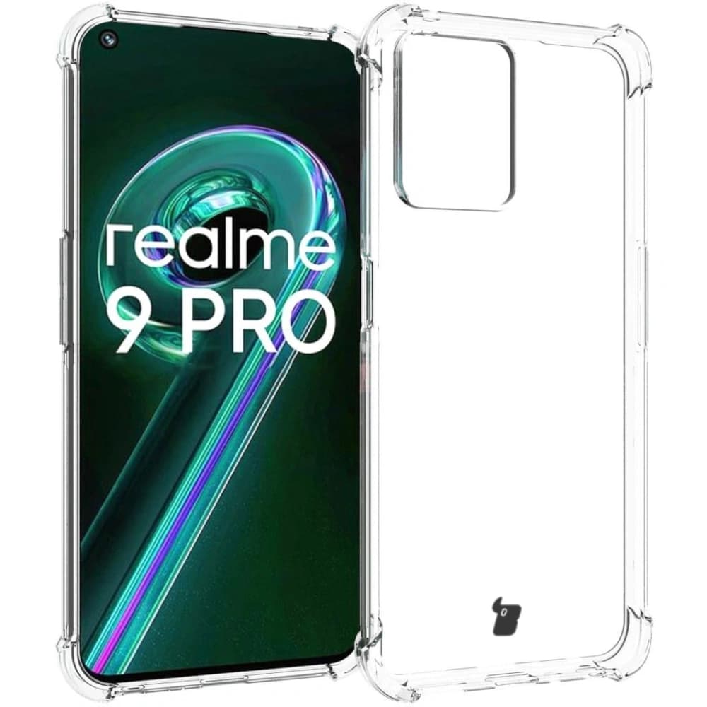 Bizon Case Clear Pack Hülle + 2x Displayschutzglas für Realme 9 Pro klar - 3
