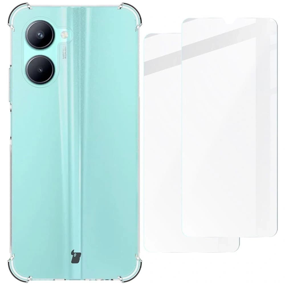 Etui + 2x sklo na displej Bizon Case Clear Pack pro Realme C33 průhledné - 2